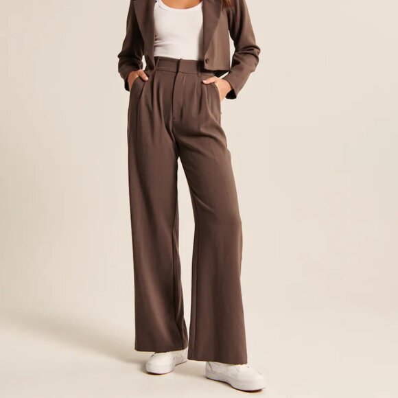 Abercrombie & Fitch Pants - Abercrombie & Fitch Brown Tailored High Rise Wide Leg Trousers